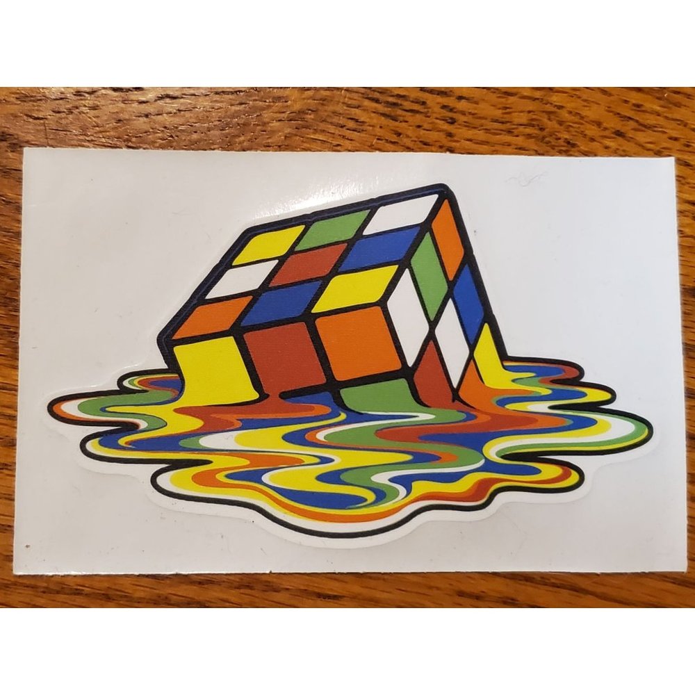 NEW WALLS360 Melting Rubik's Cube Wall Graphics Sticker Reuse reposition fabric